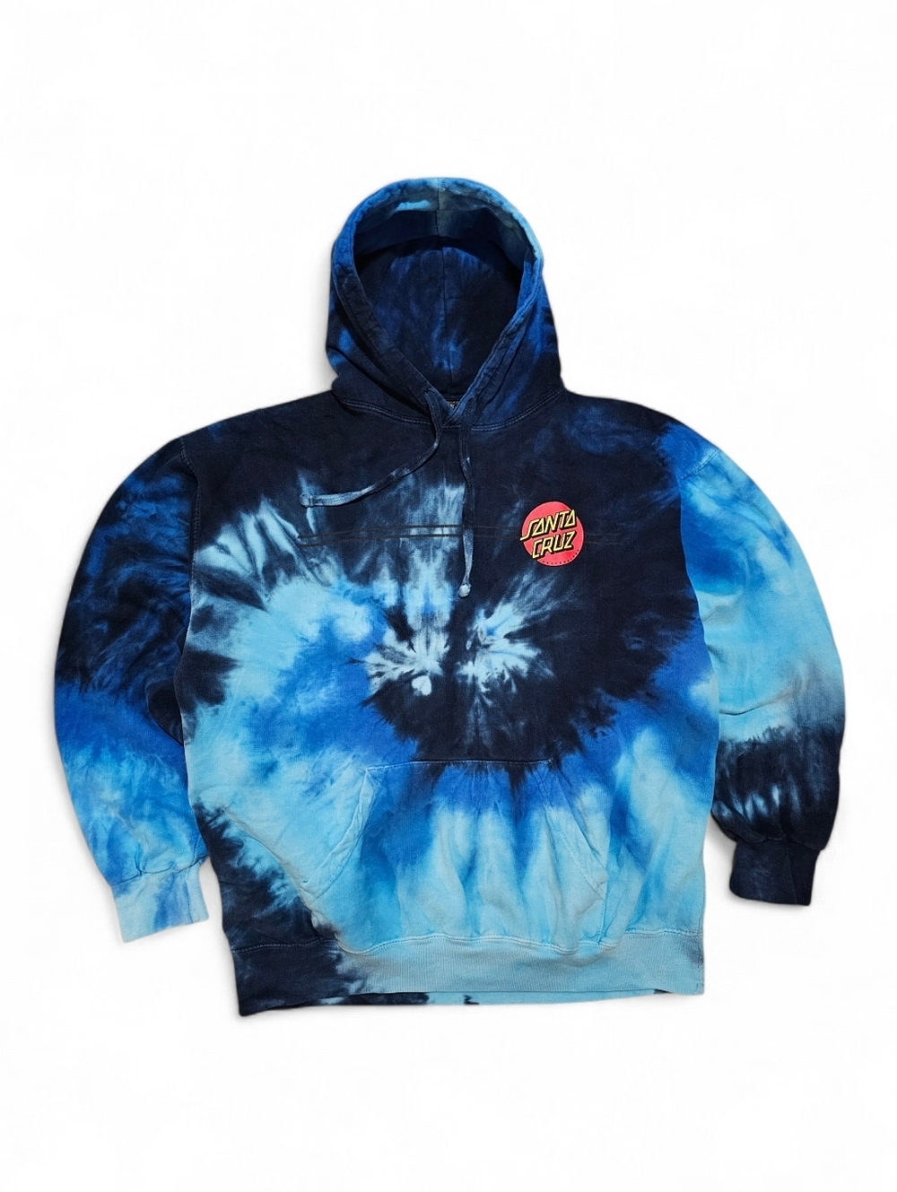 Santa Cruz Blue Tie-Dye Skateboarding Pullover Hoodie